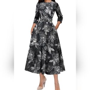 NWOT Swing 50s Style Midi Dress With Pockets Sz. L/XL